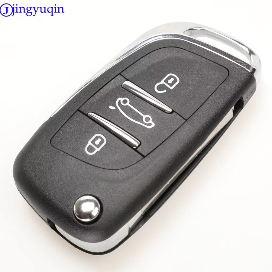 Jingyuqin 10er Set Modifizierte Flip Folding Key Shell für Peugeot 306 407 807 Partner Remote Va2/Hu83 Blade Entry Fob Case in Schwarz - Bild 2