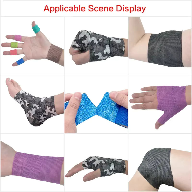 Selbstklebende kohäsive Vlies-Bandage für Sport und Befestigung, elastisches Band in verschiedenen Breiten, Mehrfarbig - Bild 4