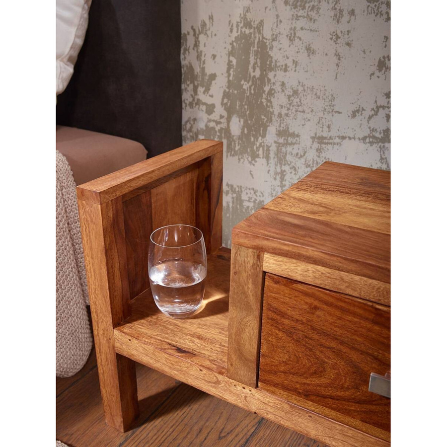 Nachttisch MUMBAI aus Massivholz Sheesham in Braun B/H/T: 30 x 40 x 60 cm - Bild 3