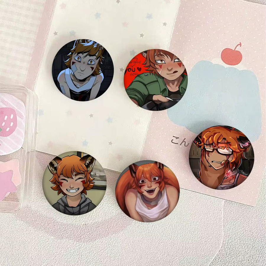 Bilibili Anime-Brosche, runde Emaille-Pins, Cartoon-Stil - Bild 4