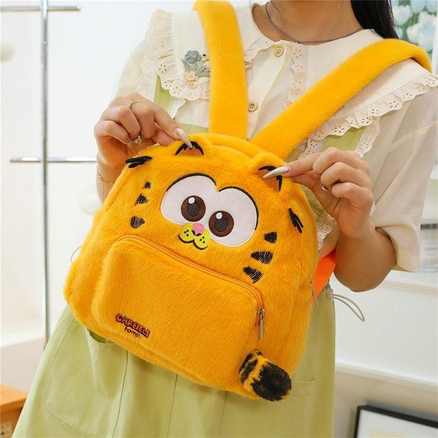Garfield Plüschpuppe Figur, Schultasche - Bild 1