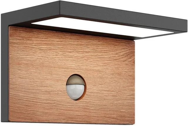 Lucande LED Außenwandleuchte Lignus in Schwarz aus Aluminium mit Bewegungsmelder und IP54 Schutz - Bild 1
