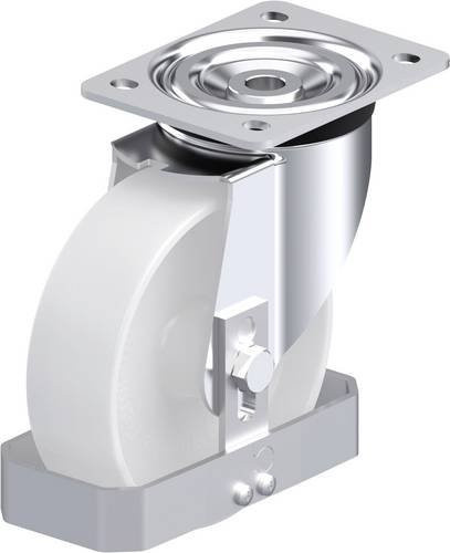 Blickle L-PO 160G-FS Stahlblech-Lenkrolle aus verzinktem Stahl mit Kunststoffrad, Durchmesser: 160 mm, Tragfähigkeit: 400 kg - Bild 1