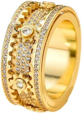 Fidget Ring Edelstahl, Zirkonia, Rotierendes Design, Damen - Bild 1