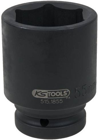 KS Tools Kraft-Stecknuss Sechskant lang 1 Zoll 55 mm aus Chrom-Molybdän in Schwarz - Bild 1