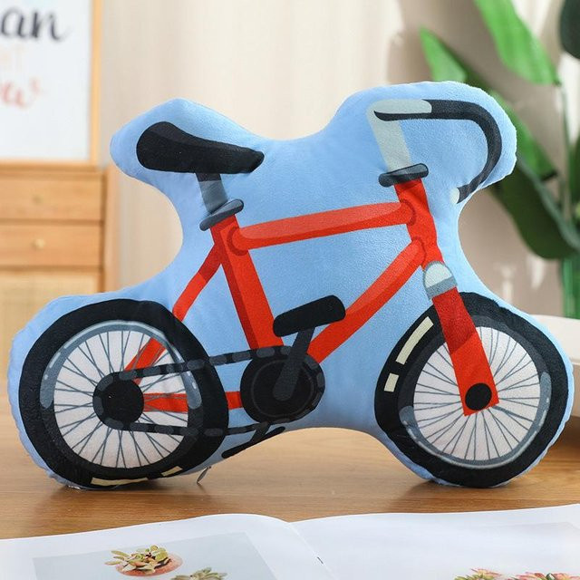 Yiran toy Cartoon 3D Polizeiauto Feuerwehrautos Fahrräder Motorräder Plüschtiere, Stofftier, Umarmungskissen, Bunt / Mehrfarbig - Bild 1