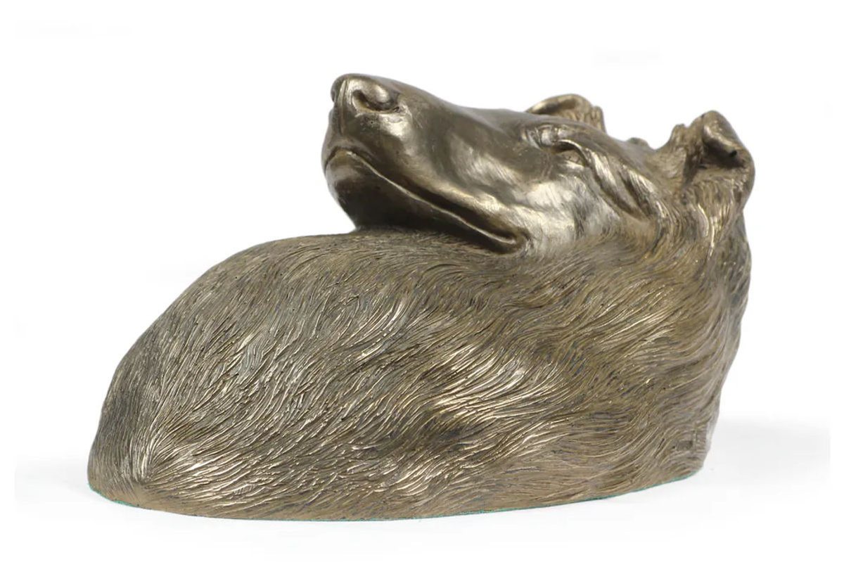Art-Dog Sheltie Hundestatue als Hängebüste in Braun aus Kunstharz und Metall - Bild 5