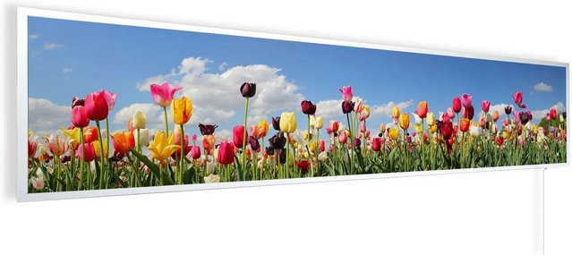 Könighaus Infrarotheizung Panorama Buena Vista Tulpenfeld Weiß B: 120 cm, T: 30 cm, H: 30 cm - Bild 1