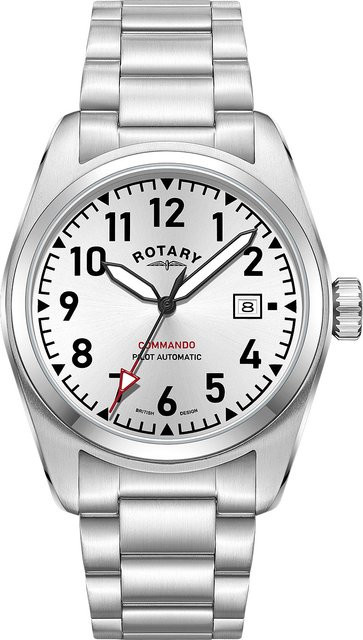 Rotary Herrenuhr, Automatik, Edelstahl, 42 mm, Silber, 10 ATM - Bild 1