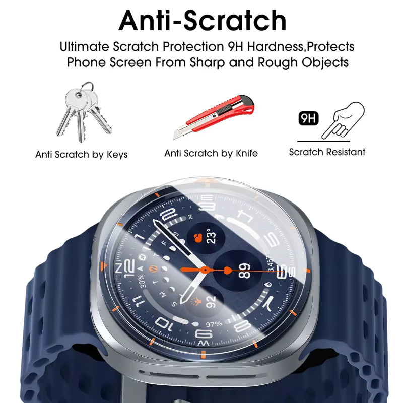 Samsung Galaxy Watch Ultra Schutzfolie aus gehärtetem Glas, transparent, 1–5 Stück - Bild 4