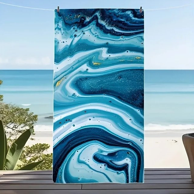 Ocean Sandfreies Strandtuch: Leichtes, atmungsaktives und wasserabsorbierendes Handtuch für Strand, Pool und Camping - Bild 1