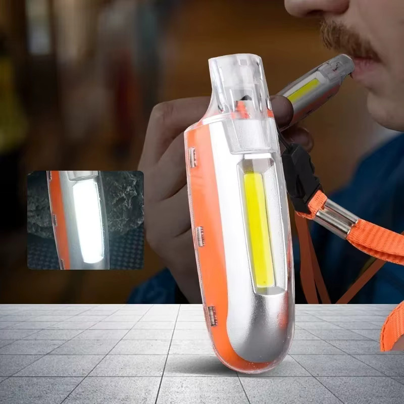 ESMARTER LED-Taschenlampe in Pfeifenform mit COB-Licht als tragbarer Schlüsselanhänger in Silber und Multicolour - Bild 1