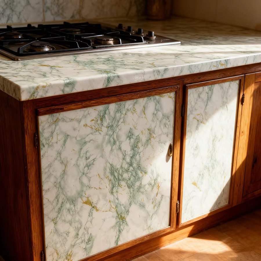 Selbstklebende Marmor Tapete von TTOKKONG WALLPAPER in Weiß mit modernem Abstract-Design aus PVC - Bild 4