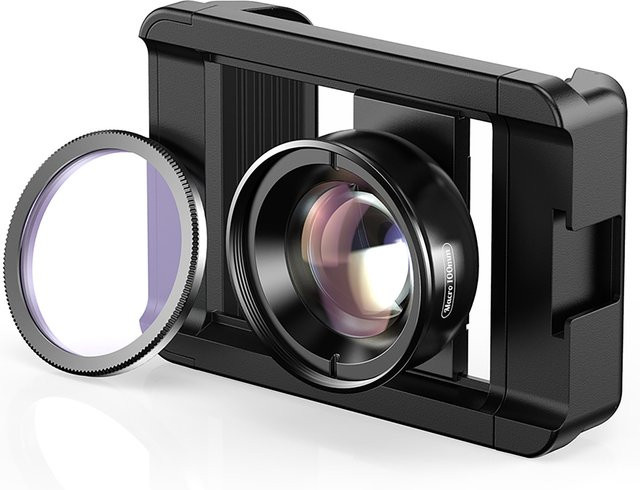 APEXEL Handy Makro-Objektiv 10X mit CPL-Filter-Set, Universeller Telefonclip und Aufbewahrungsbox, Schwarz - Bild 1