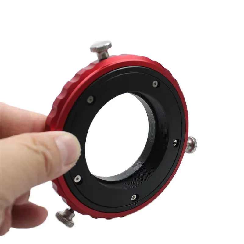 Kimoodar 3 in 1 Kamera Regler CAA 360 Grad Rotator für Mikroskop und Teleskop in Rot mit M42 M48 M54 Anschlüssen - Bild 2