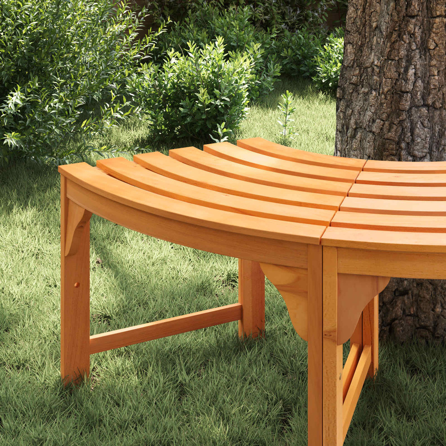 vidaXL Baumbank aus Massivholz Akazie und Eukalyptus in Braun, B/T/H: 300 x 80 x 45 cm - Bild 4