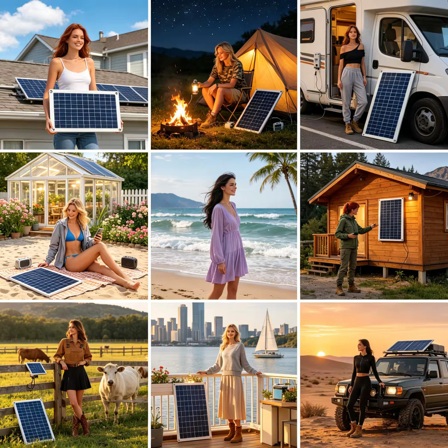 EESBAO 35W Tragbares Solarpanel mit USB-A Schnellladung, Wasserdichtes Solarladegerät in Schwarz für Camping und Outdoor-Aktivitäten - Bild 4