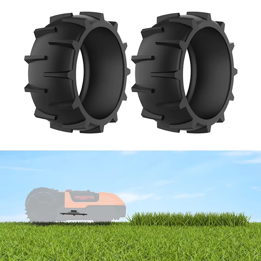 VIBRATITE Rutschfeste Räder aus Naturkautschuk für Dreame A1 und A2 Rasenmäher in Schwarz - Bild 4