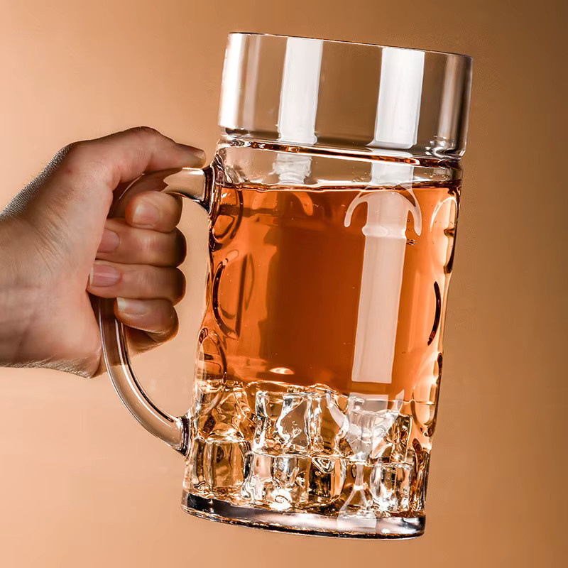 Wiederverwendbarer Acryl-Bierkrug aus Kunststoff, transparent, 1 l - Bild 2