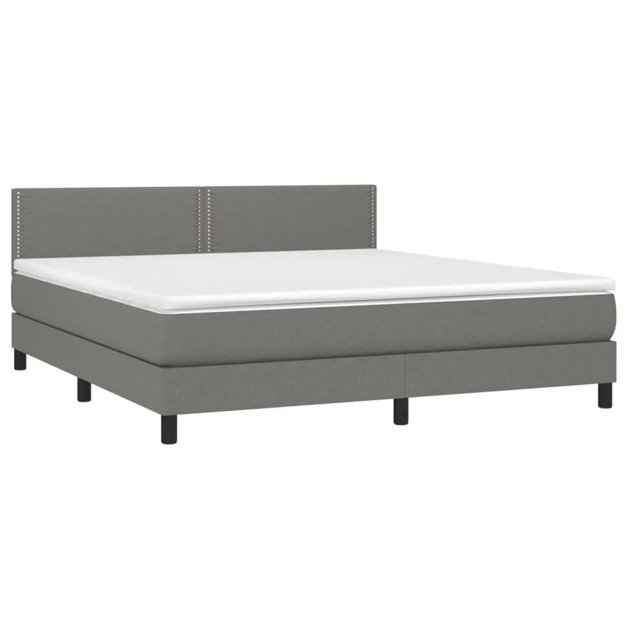 vidaXL Boxspringbett Hybrid mit Matratze und LED-Unterbettbeleuchtung in Dunkelgrau, B/T/H: 180 x 200 x 78 cm - Bild 2