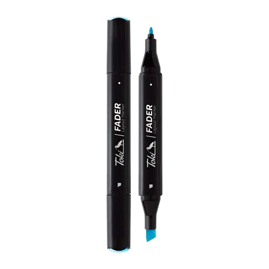 Toki Marker Fader mit 66 Farben in Cerulean Blue und Chisel-Spitze - Bild 2