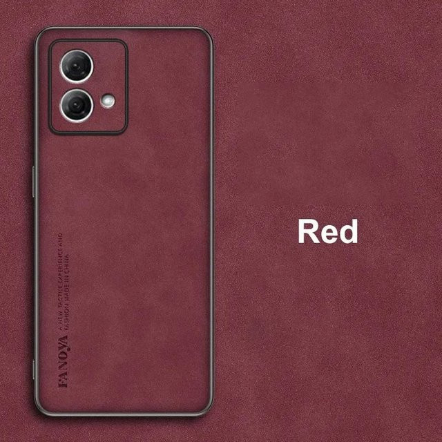 Luxus Schaffell Ledertasche für Motorola Moto G84 G54 G34 G24 G22 5G im Retro Business Design in Schwarz, Braun, Grau, Blau oder Rot - Bild 1