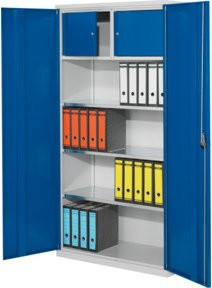 Kappes Systemschrank Serie 500 mit Privatfach und Vollblechtüren in Grau, H x B x T: 195 x 100 x 50 cm - Bild 1