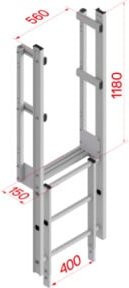 Hymer Ausstieg schmal mit Tritt aus Aluminium in Silber, B/H/T: 56,0 x 118,0 x 15,0 cm - Bild 1