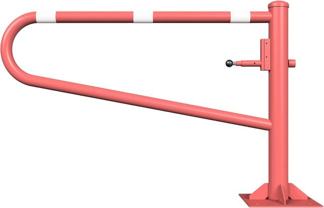 Schake Drehbare Gatterschranke Site Fence mit Dübelbefestigung in Rot-Weiß, Höhe: 150 cm - Bild 1