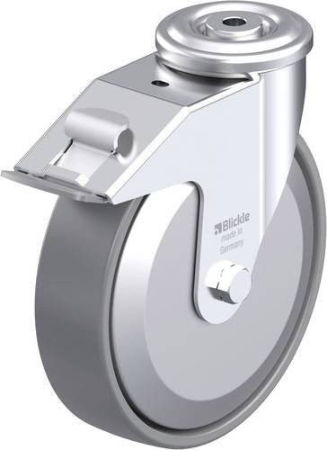 Blickle LER-PO 200G-FI-ELS-FA Stahlblech-Lenkrolle in Grau mit 200 mm Rad-Durchmesser und 300 kg Tragfähigkeit - Bild 1