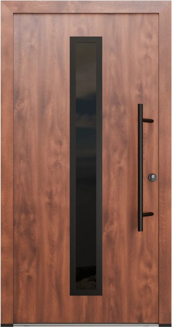 FM Türen Innen Tür AS68 Modell 21 mit Glaseinsatz, Nussbaum Braun, Rechts, B: 110 cm, H: 210 cm - Bild 1