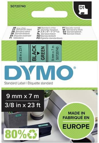 DYMO D1 Schriftbandkassette für Thermodrucker, Breite: 9 mm, Länge: 7 m, Farbe: Grün mit schwarzer Schrift - Bild 1