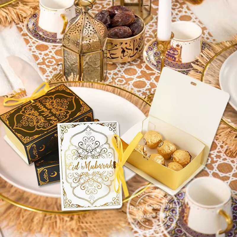 5er Set Buchförmige Geschenkboxen für Ramadan und islamische Feste in Weiß aus Papier - Bild 2
