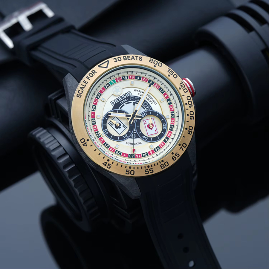Deesio Armbanduhr, Automatik, Kohlefasergehäuse, Edelstahl, Herren - Bild 2