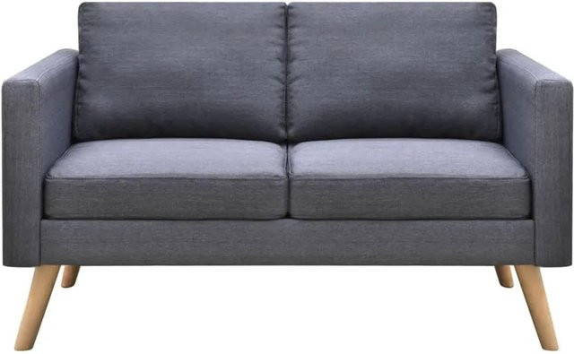 vidaXL 2-Sitzer Sofa aus Stoff mit Holzrahmen in Grau - Bild 1
