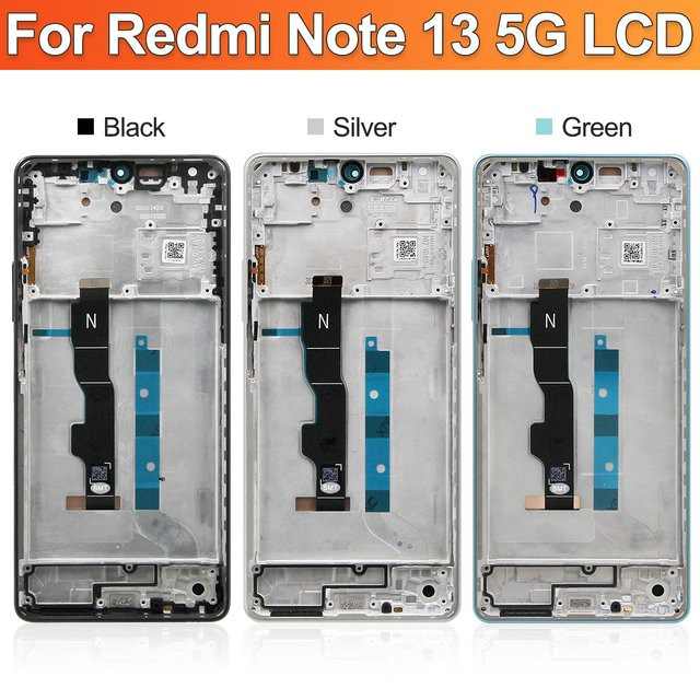 Xiaomi Redmi Note 13 5G AMOLED LCD Display Ersatz mit Rahmen und Digitizer in Schwarz - Bild 1