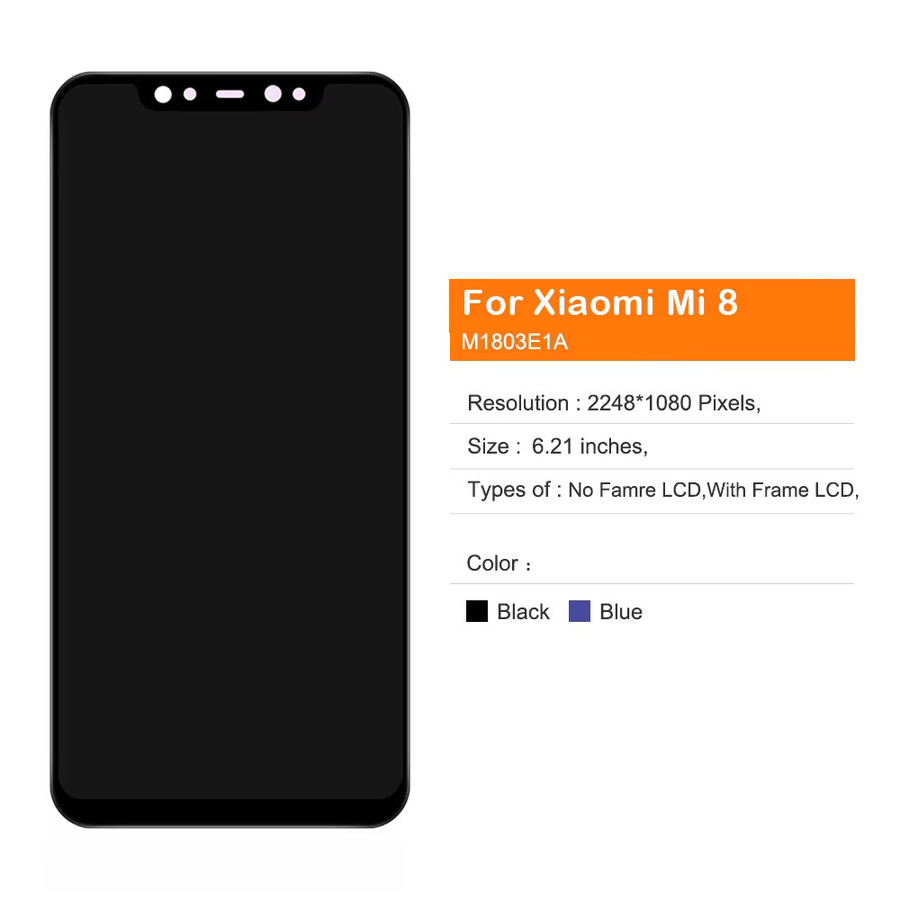 Xiaomi Mi 8 AMOLED-Display mit Touch-Digitizer in Schwarz als LCD-Ersatzteil für Modell M1803E1A - Bild 4