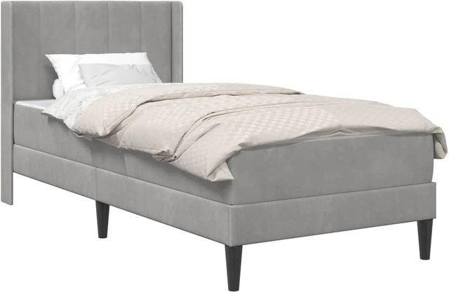 vidaXL Bettrahmen aus Samt in Grau, B/T/H: 80 x 200 x 34 cm - Bild 1