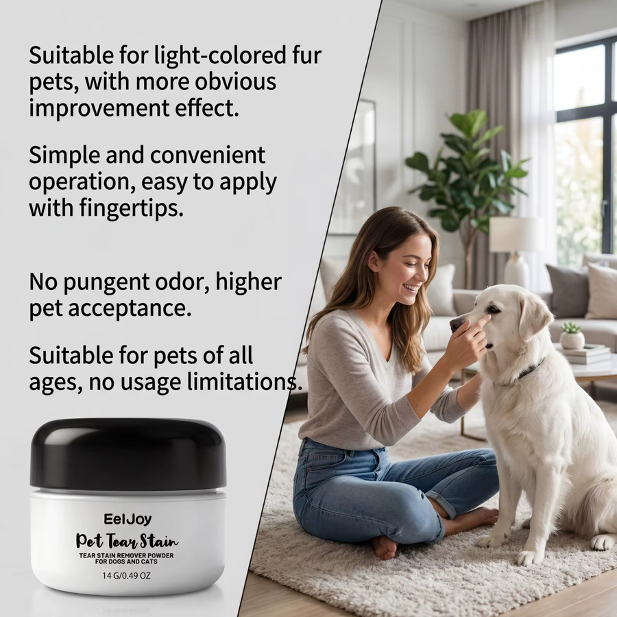EelJoy Tränenflecken-Entfernungspulver für Hunde und Katzen, Farbe: Weiß - Bild 3