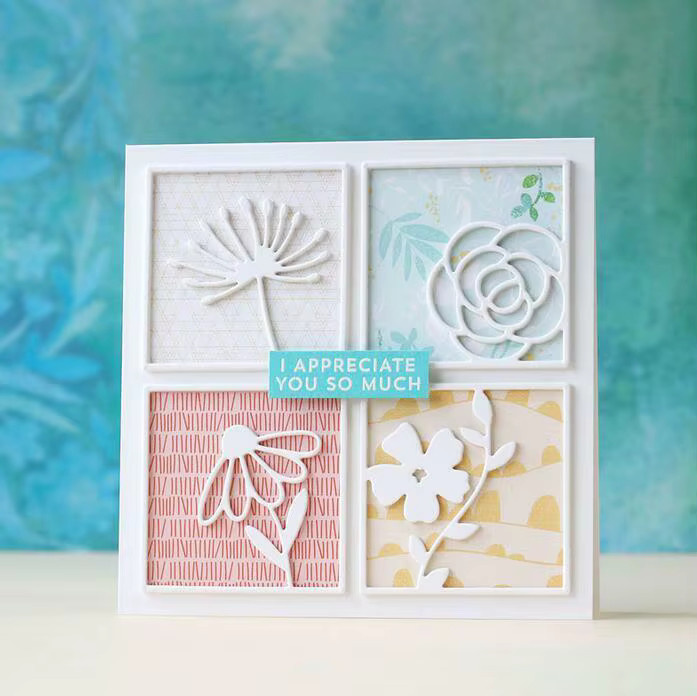 Blumenrahmen Bastelform aus Metall für DIY Papierarbeiten und Scrapbooking zur Kartenherstellung - Bild 3