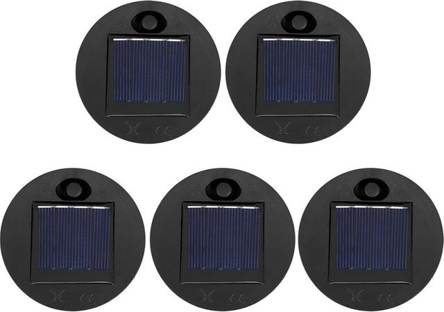 FEDI 5er Set Ersatzteile für Solarleuchten mit warmweißen 7 Lumen LED, wasserdicht, Schwarz/Weiß - Bild 1