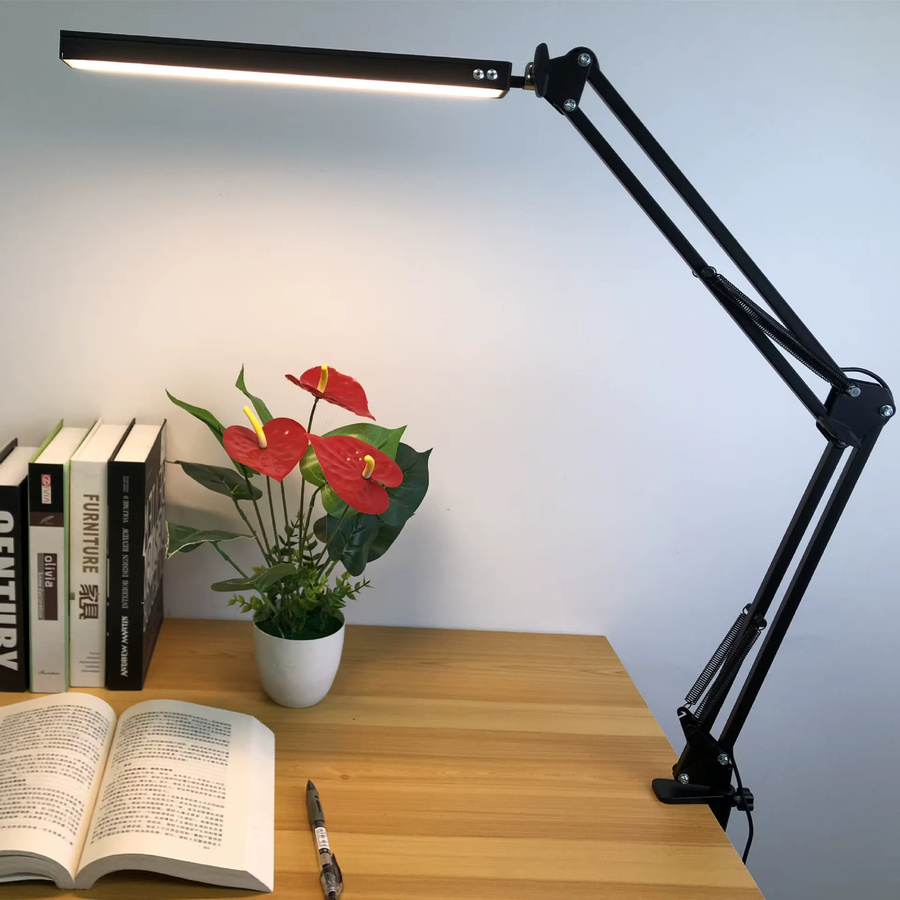 ASCELINA LED-Schreibtischlampe Schwarz, dimmbar und verstellbar, moderne Tischleuchte für Home Office und professionelle Aufgaben, Höhe: 33 cm - Bild 4