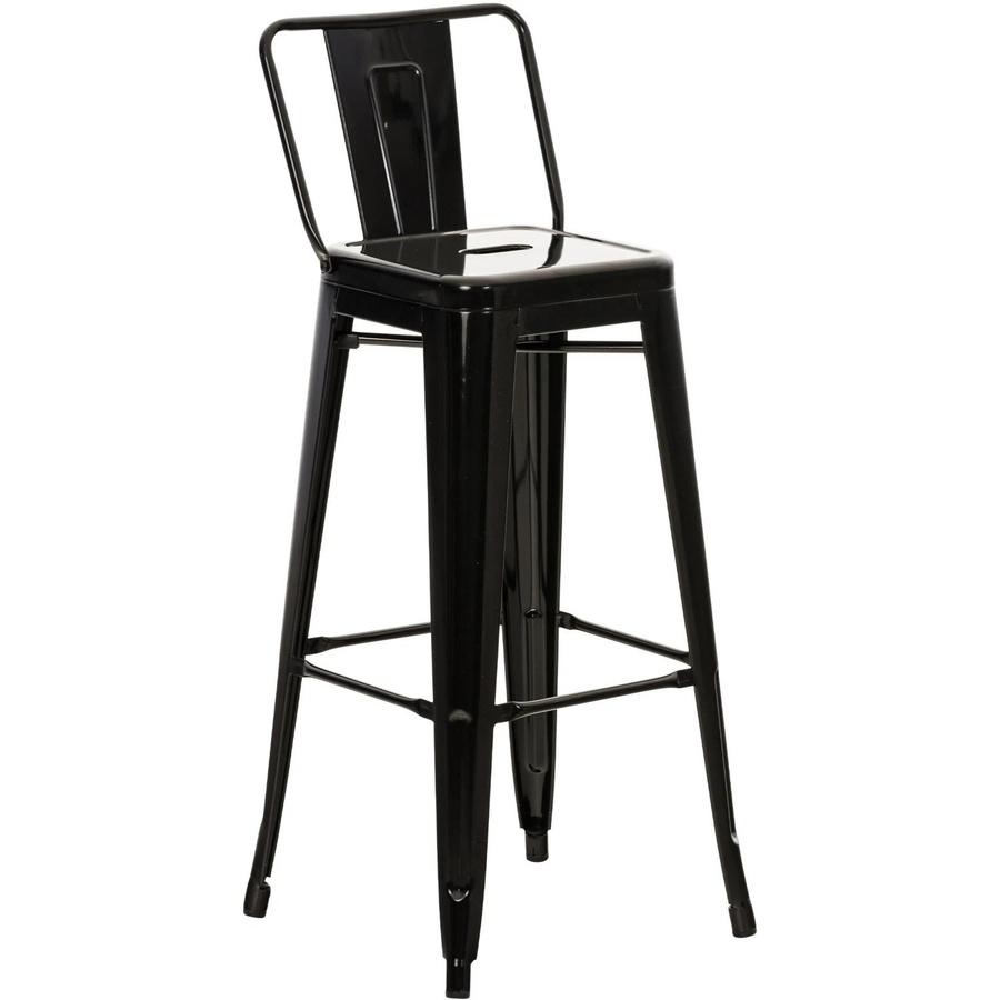 DELUKE Barhocker LEKEL Barstuhl aus Metall in Schwarz im Industrial-Stil, B/T/H: 44 x 43 x 96 cm - Bild 2