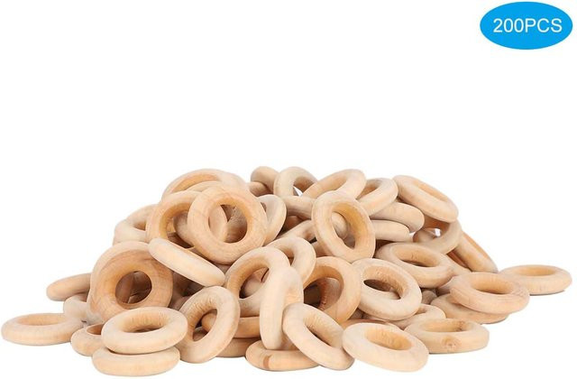 Naturholzring, 20 mm, beige, Kinder - Bild 1
