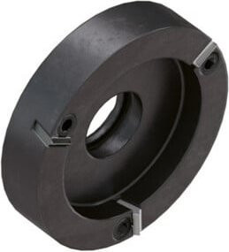 RÖHM Mitnehmerscheibe CoAE in Schwarz mit HM-Platten für Linkslauf, Arbeitsbereich-Ø: 81-160 mm - Bild 1