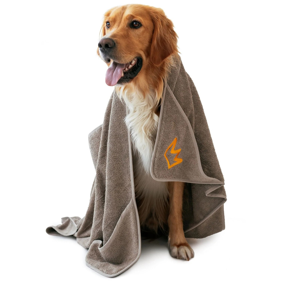 Saugstarkes Rudelkönig Hundehandtuch aus Baumwolle in Grau, Größe M, B x H: 60 x 100 cm - Bild 2