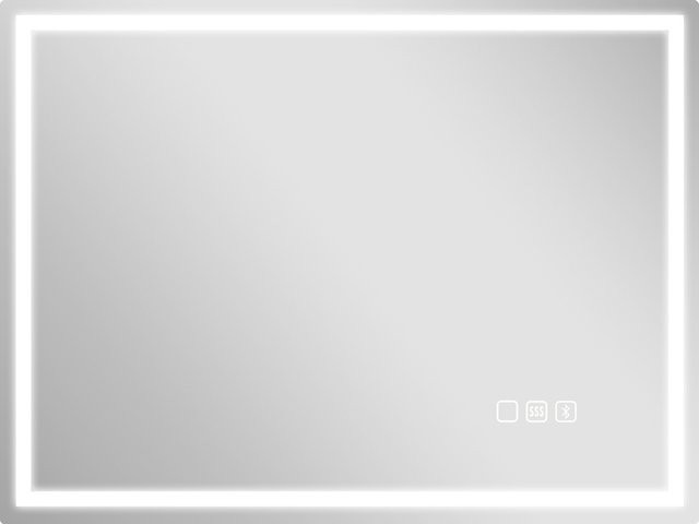 HOMCOM LED Badspiegel mit Bluetooth-Musikfunktion und Touchschalter, Silber, B: 80 cm, H: 60 cm - Bild 1