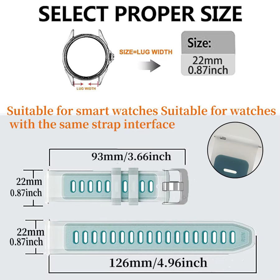 QCTOG Uhrenarmband Silikon, 22 mm, Unisex - Bild 2