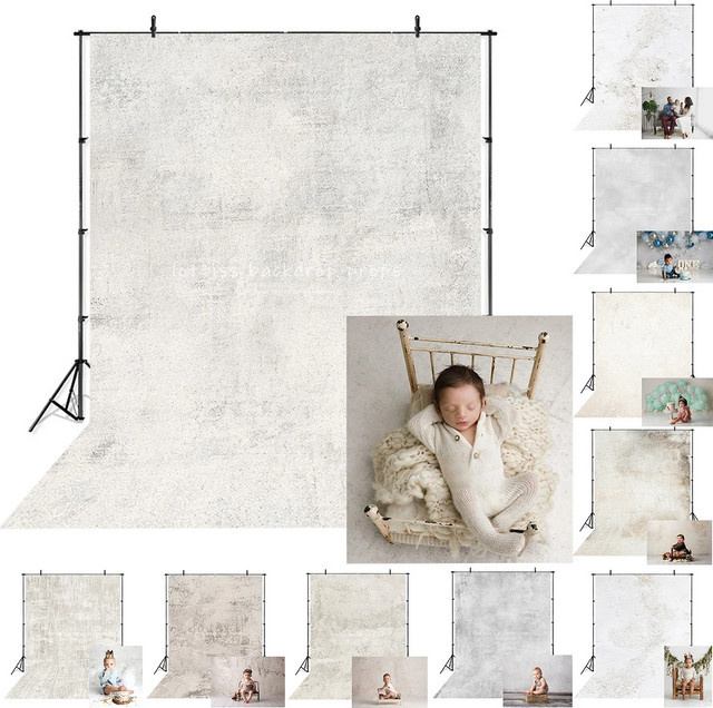 VIKAMA Wabi-Sabi Vintage Wandteppich in Grau als abstrakter Textil-Hintergrund für Kinderporträts und Fotografie-Requisiten, B/H: 100 x 125 cm - Bild 1