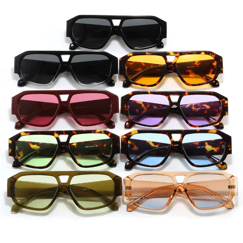 JNPCXI Sonnenbrille Polygon-Quadrat, Vollrand, Kunststoff, Unisex, grün - Bild 3